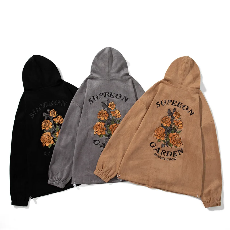 Puff print hoodie manufacturer Heavyweight Vintage Hoodies 240 Grams Streetwear Gray Black Vintage Hoodies