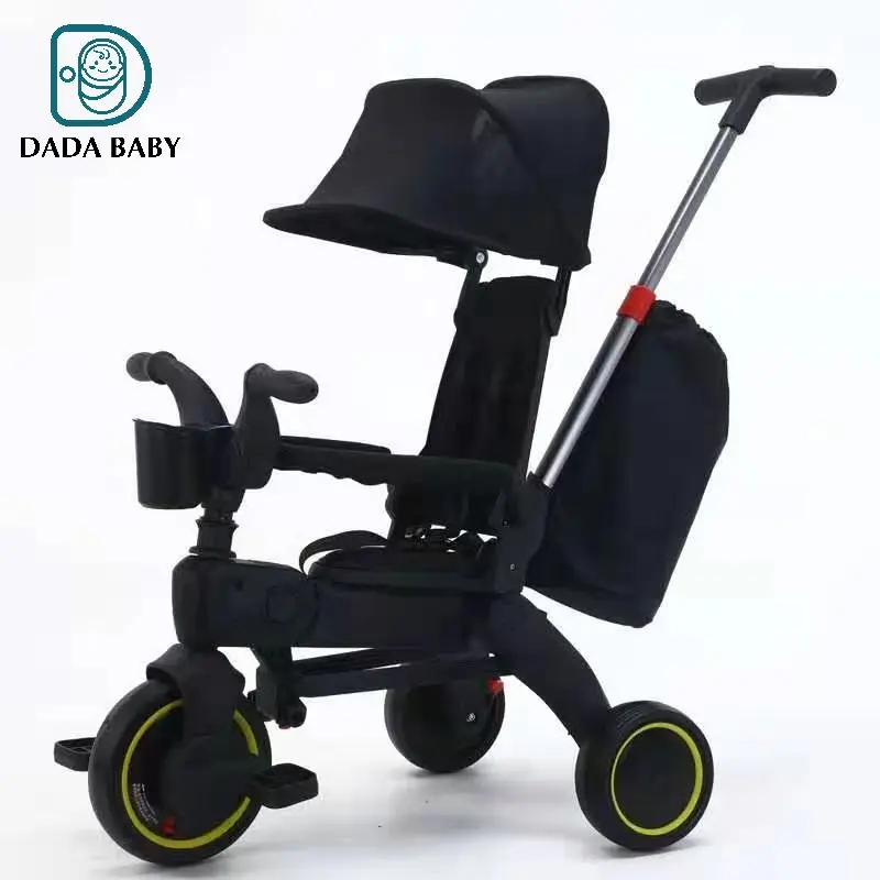 2023 Kid Tricycles Parent-Controlled Steering Quick Folding Baby 3 Wheel Stroller For Ages 1.5 To 5 Years Old Baby Tricycle
