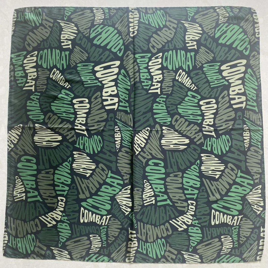 Customized Factory Double Camouflage Print Bandana Custom Logo Fans Poly Satin Chiffon Bandana Square Neck Scarf