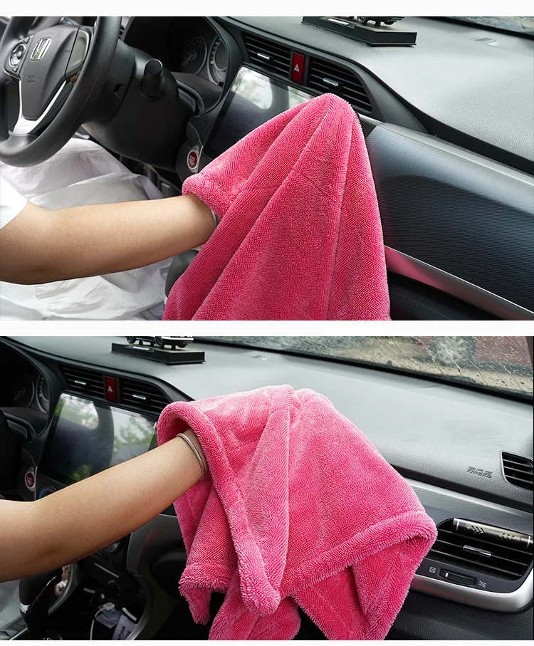 China factory 40*40 cm 600 gsm cheap Soft durable Twist cloth Best-selling microfibre  drying towel microfiber glass cleaning cl