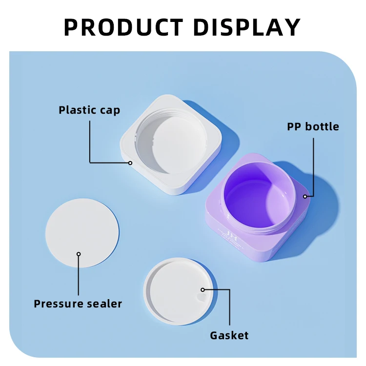 Wholesale Empty Cosmetic pet pp 5 10 20 30 50 ml 1 skin care lotion cream ounce square cosmetic cream jar with cap