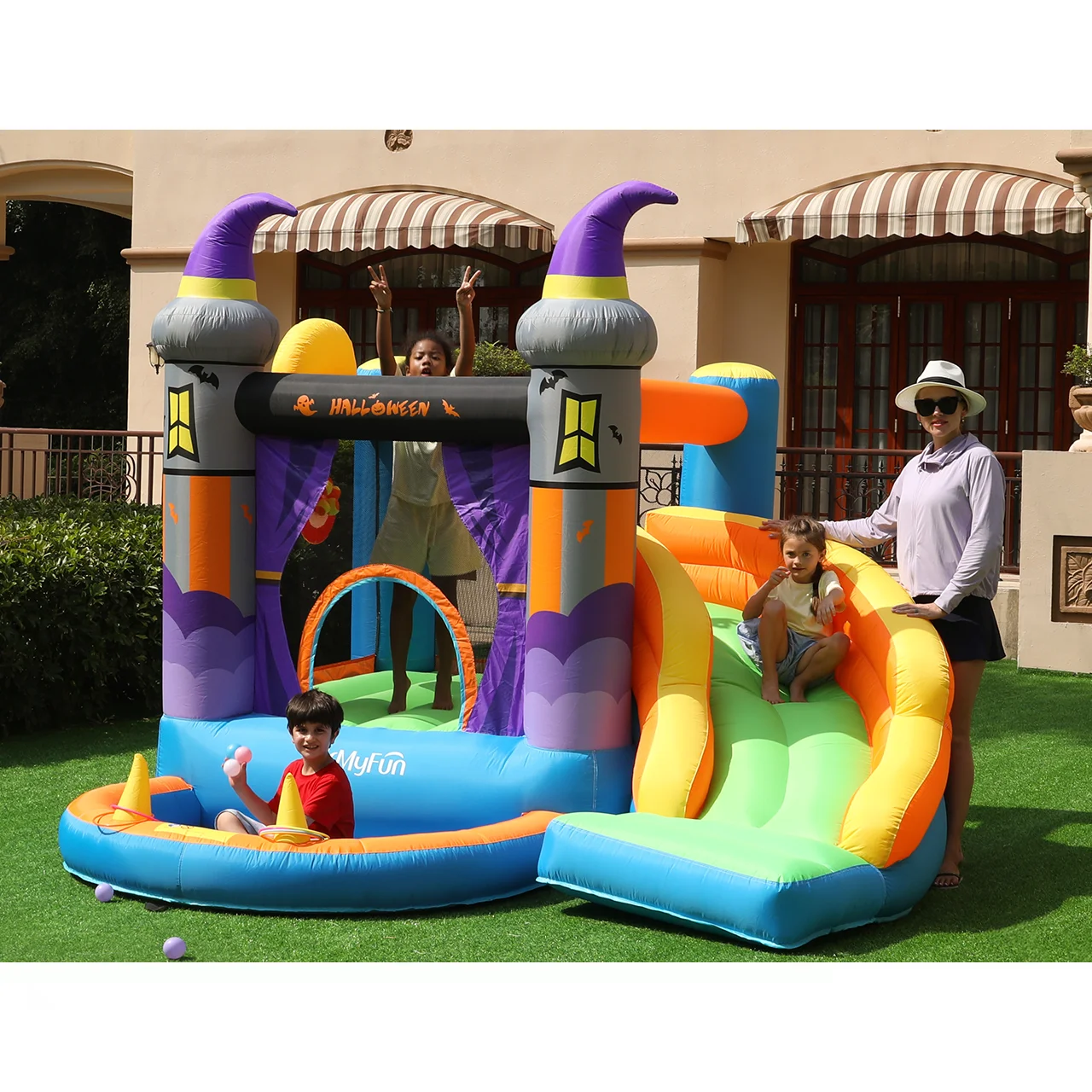 Newly designed Halloween Inflatable Bouncer Castle Game For Kids Inflatable House Party Jump Bouncing And Slide Combo Outdoor