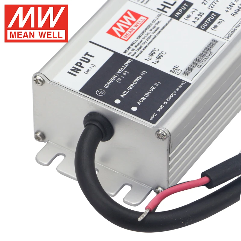 MeanWell светодиодный драйвер HLG-100H-54 100 Вт 54 В 1.77A источник питания для наружного освещения