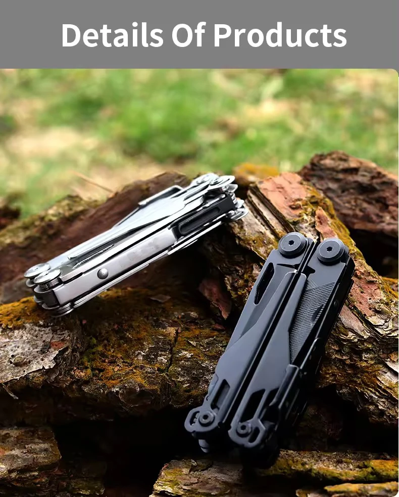 Multitool Pliers Pocket Knife Camping Hiking Gear Multitool Knife 15-in-1 Multi Tool Saw Scissors for Men Camping Hiking