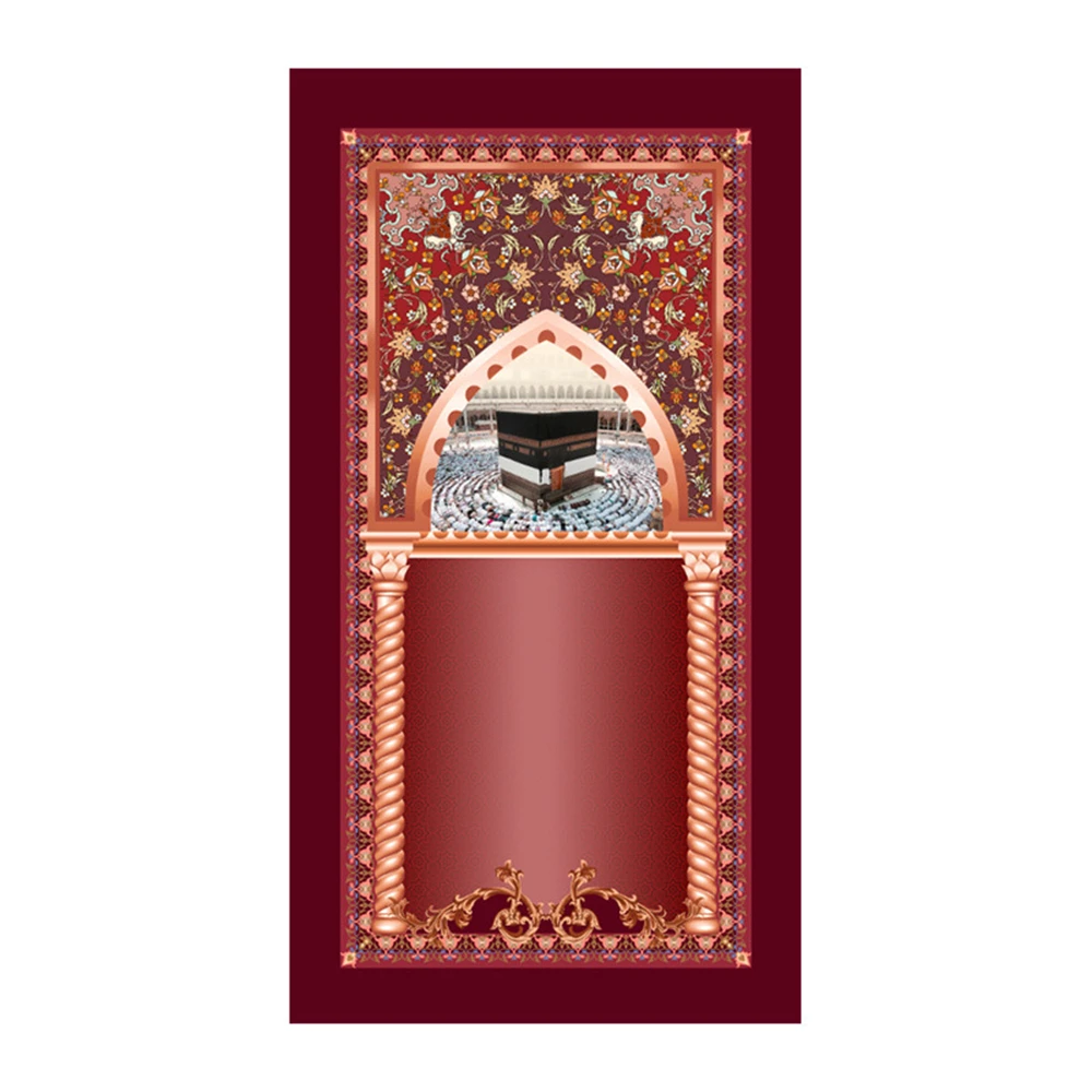 Персонализированный портативный мусульманский паломнический коврик исламский для поклонения в мечети с кисточкой молитвенной