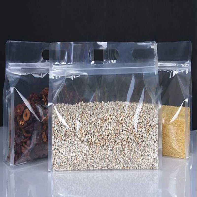 
Food Grade Wholesale Flat Bottom Stand up Transparent Zipper Pouch 