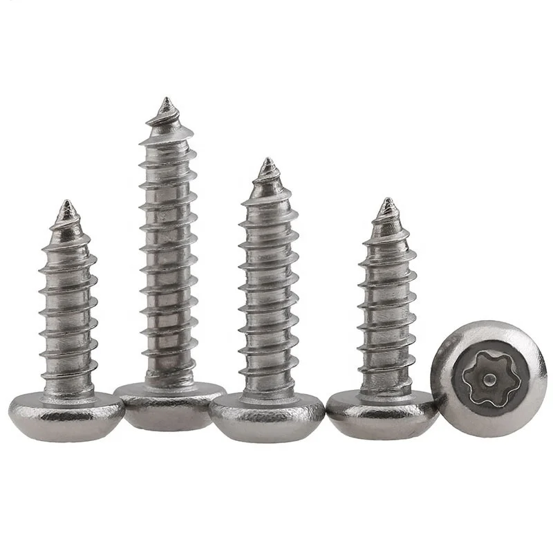 
Lobe round pan head screws ISO14585 ST2.9-6.3 stainless steel pan head torx socket self tapping screw of Security Screw 