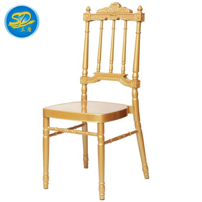 Castle Golden Painting Noble Red Velvet  Banquet Event Party Wedding Royal Chair Napoleon Chair