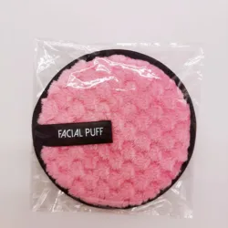 LUMI Customized LOGO large size pink round makeup remover cotton pads