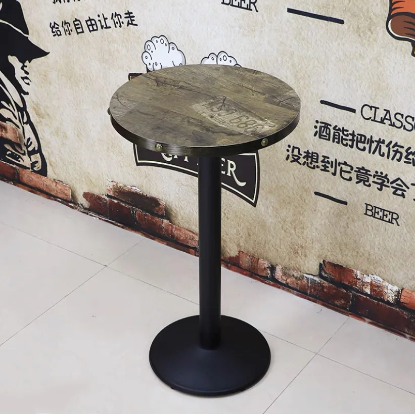 Wholesale hot selling night club cooler bar chair and table set furniture pub wood round high bar table
