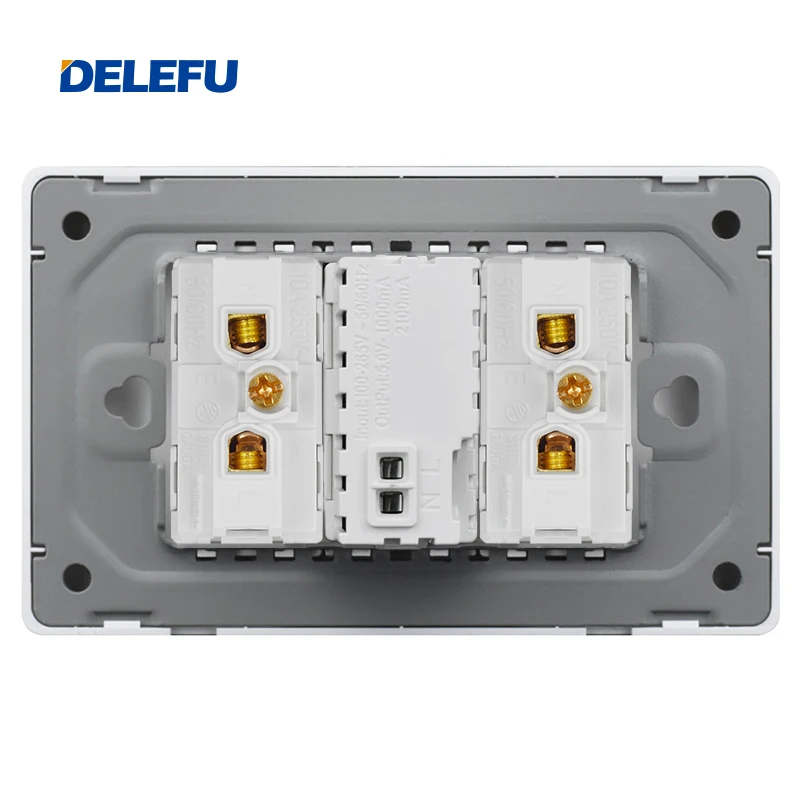 Brazilian standard glass USB wall socket, electrical socket panel, model 118 6 pin wall plug socket