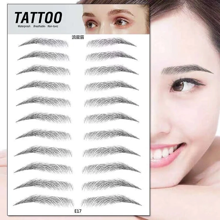 Wholesale fashion women temporary waterproof 6D eyebrow tattoo stickers
