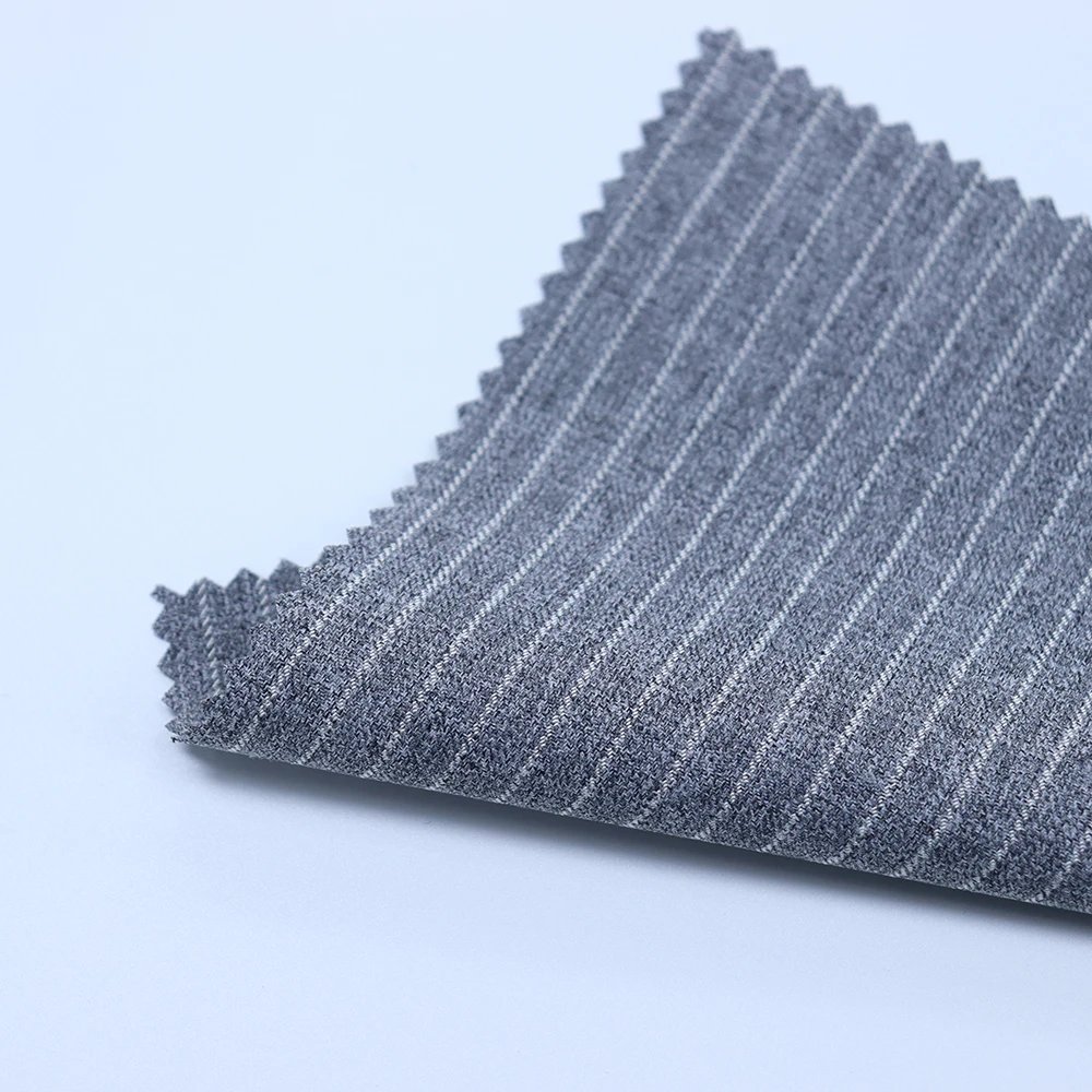 Ready Ship Goods Woven Polyester Viscose material Filafil stripe herringbone Italian Mens tr Suiting Fabric