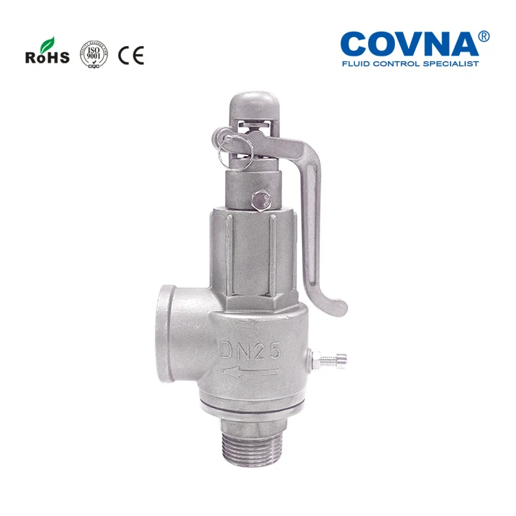 Covna Hot Sale Safety Relief Valves for lpg 1Inch Stainless Steel BSP Thread AC220V With Handle Safety valve