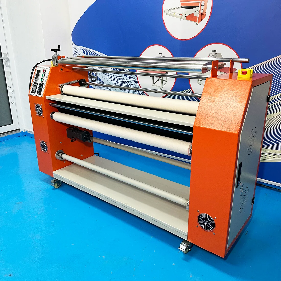 electric automatic rotary large format heat press roller machine cheap shipping
