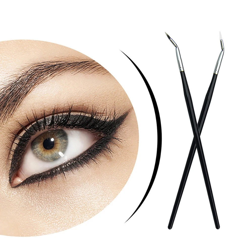 BUEART bent straight Eyeliner Brush and bended fine eyeliner with Customized Private logo