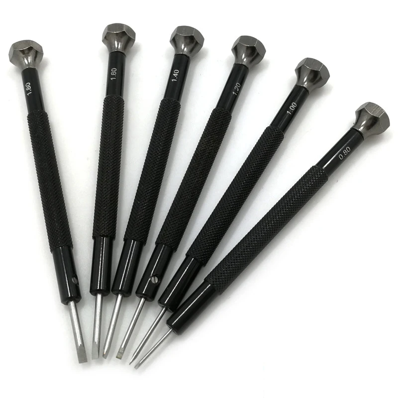 Stainless Steel Spring Bar Tool 0.8mm 1mm 1.2mm 1.4mm 1.6mm 1.8mm Flat Blade Screwdriver Watch Repair Tool Kit