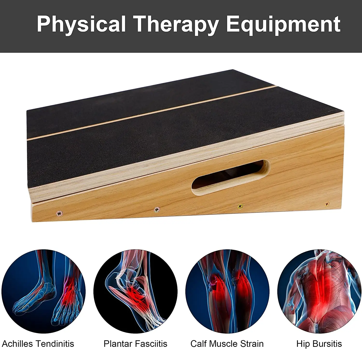 Fitness Professional 450 lbs Weight Capacity Adjustable Incline Board Calf Ankle Stretcher  Non-Slip Slant Board