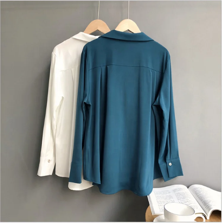 Solid Color Loose Long-sleeved Blouse Women Shirt Summer Clothes Women In Stock