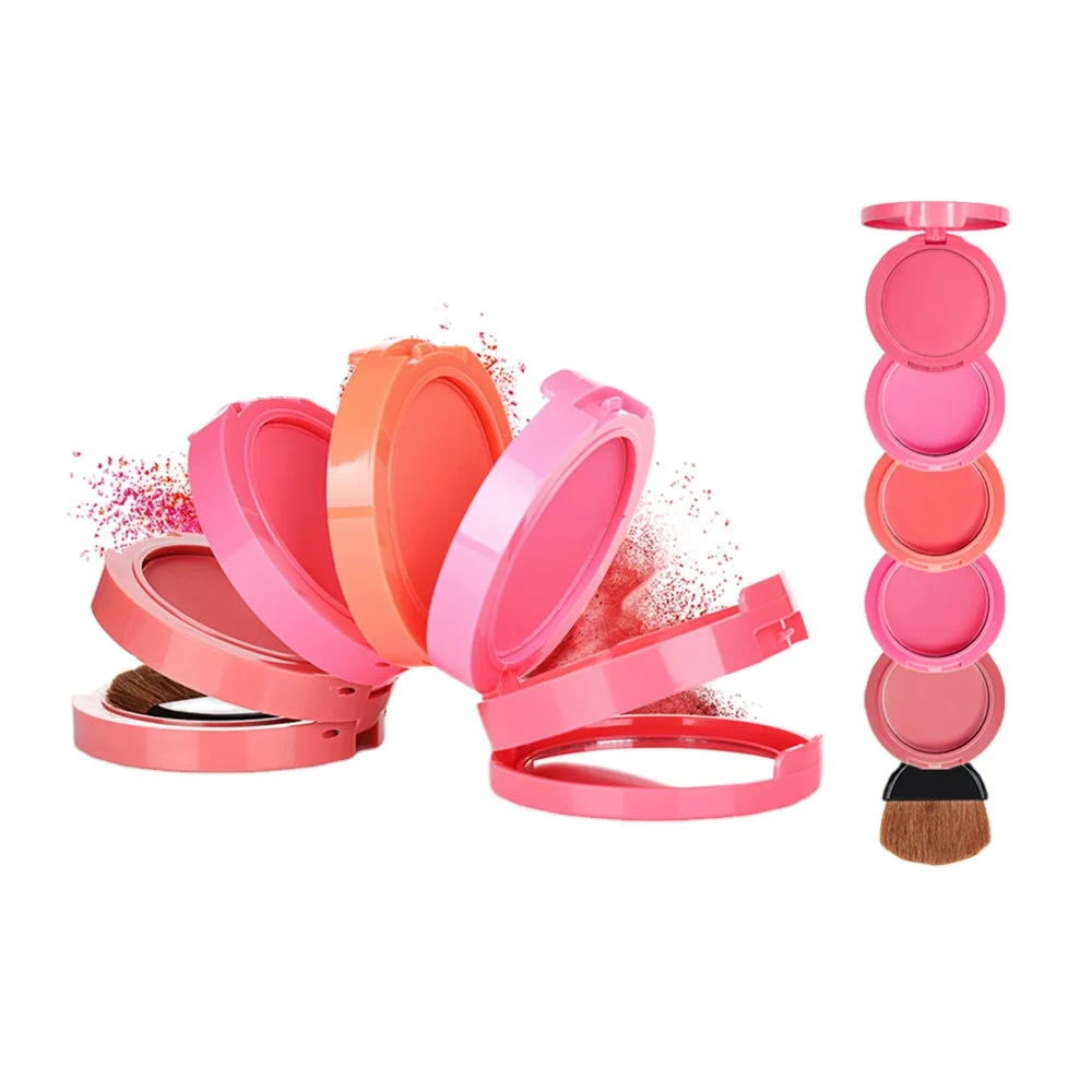 LET 5 Color Blush Palette Eye Shadow Nude Face Makeup Multi-Layer Portable Blush Palette