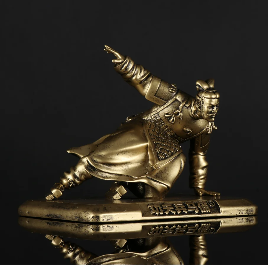 Hot Selling Colorful Resin Crafts statue Famous Terracotta Warrior In Speed Skating Model Figure Sculpture