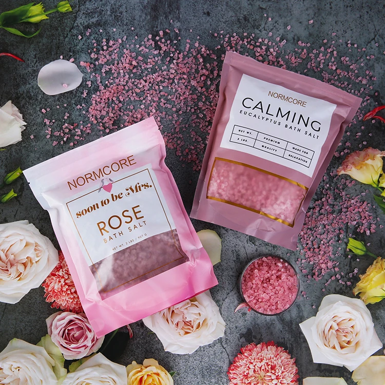 OEM Wholesale Luxury Private Label Natural Organic Vegan Bath Soak Salt Aromatherapy Epsom Bath Salt with Flowers