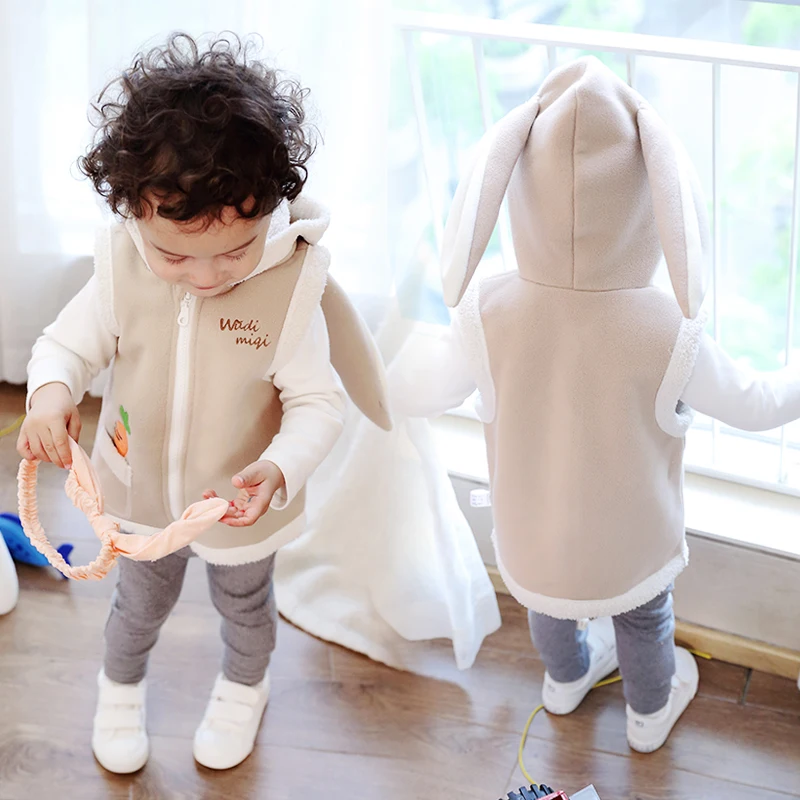 
Sleeveless Winter Girls Fashion Baby Vest Waistcoats Hooded Waistcoat 