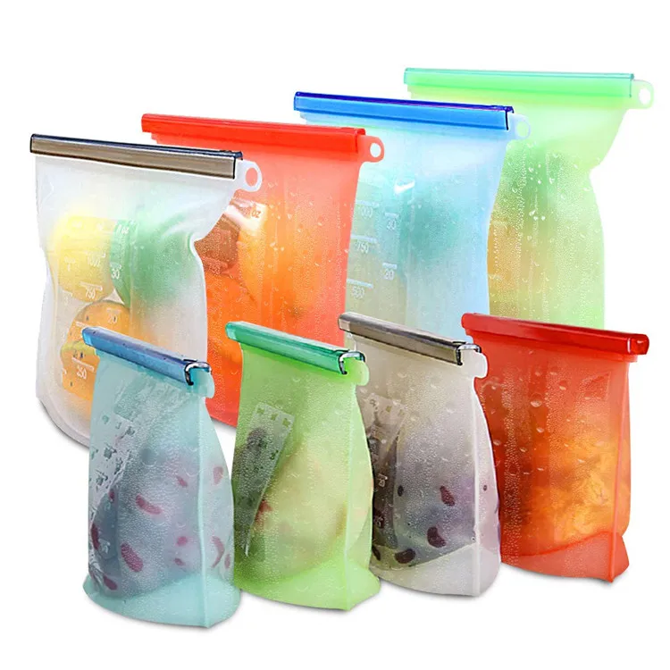 Reusable Silicone Food Freezer Sandwich Storage Bag Preservation Bags