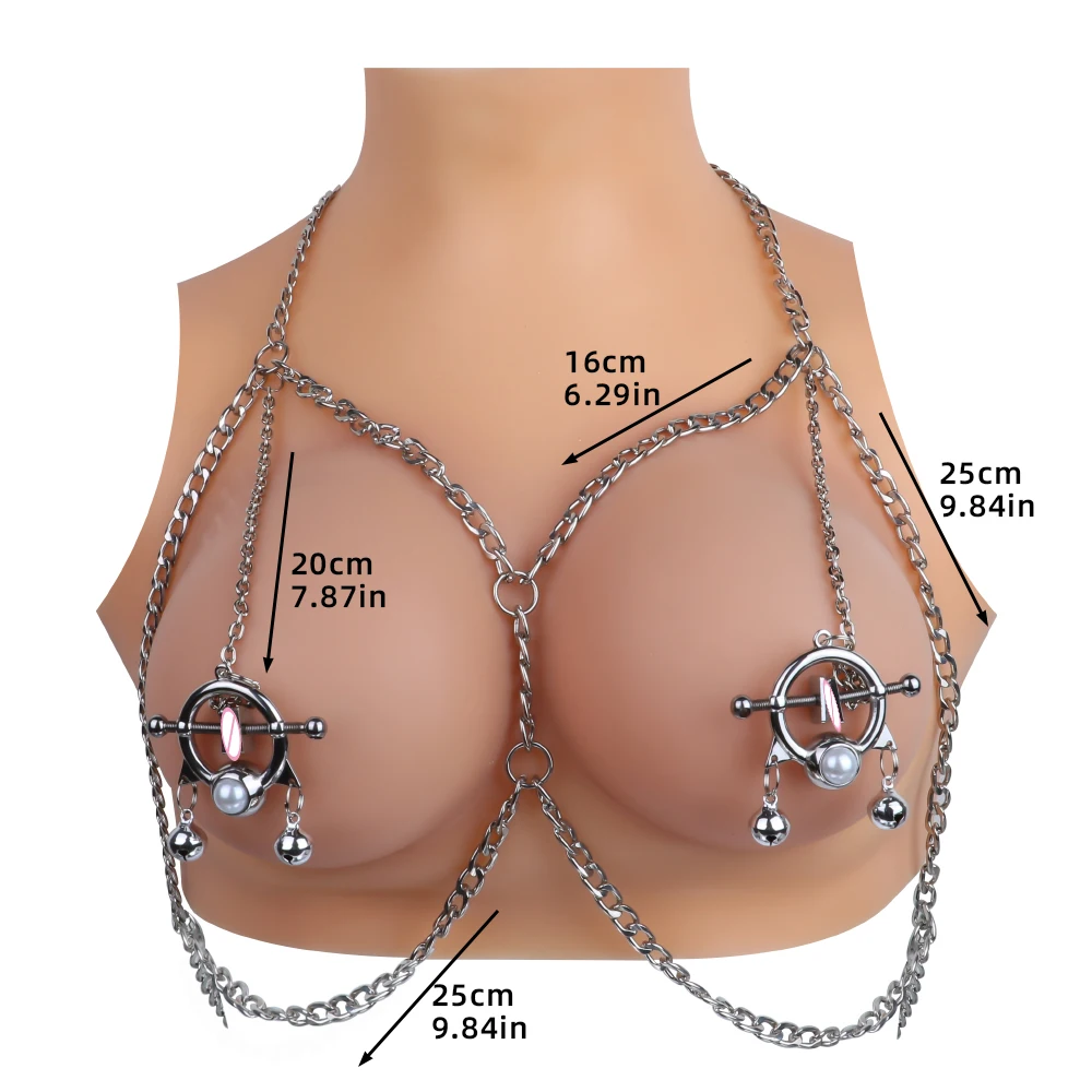 Heavyweight nipple clamps with ring balls drooping BDSM toys female breast stimulation for experienced players