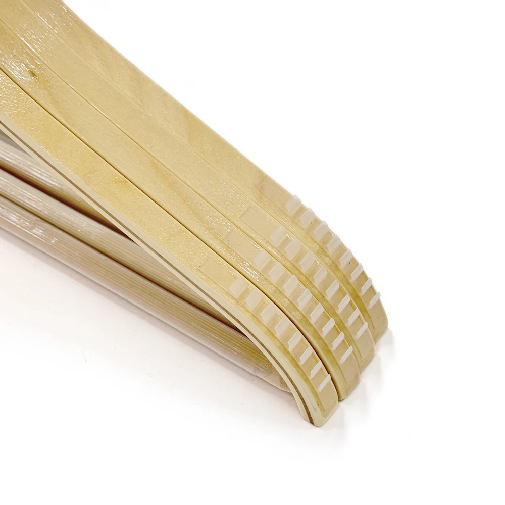 Premium Quality Strong Trouser Hanger Flat Head Custom Solid Wood Non-Slip Hangers For Garment Display