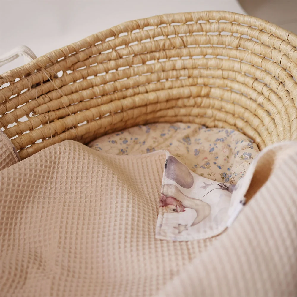 Custom Waffle Fabric Towel For Newborn Wrap Shower Gift With Printed Patterns Bamboo Cotton Baby Muslin Swaddle Blanket