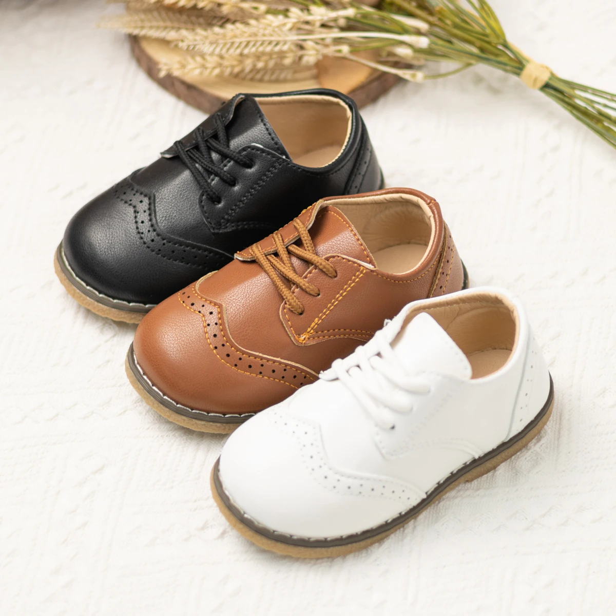 Classic Party Wedding Outdoor Children Shoes Boy PU Leather Rubber Soft Sole School Kids Dress Kid Shoes