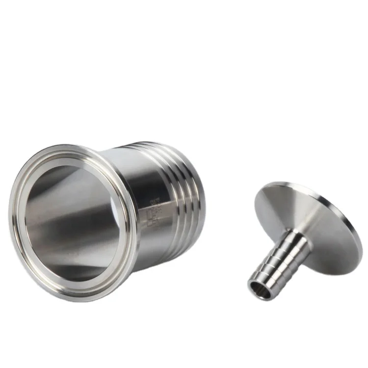 Sanitary Stainless Steel 304 316L Tri Clamp Ferrule Adapter Rubber Hose Barb Adapter