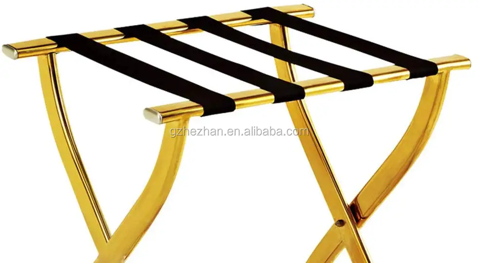 
Hotel Room Stainless Steel Folding Luggage Rack With Back Rest Baggage Holder Hotel Luggage Rack Stand 