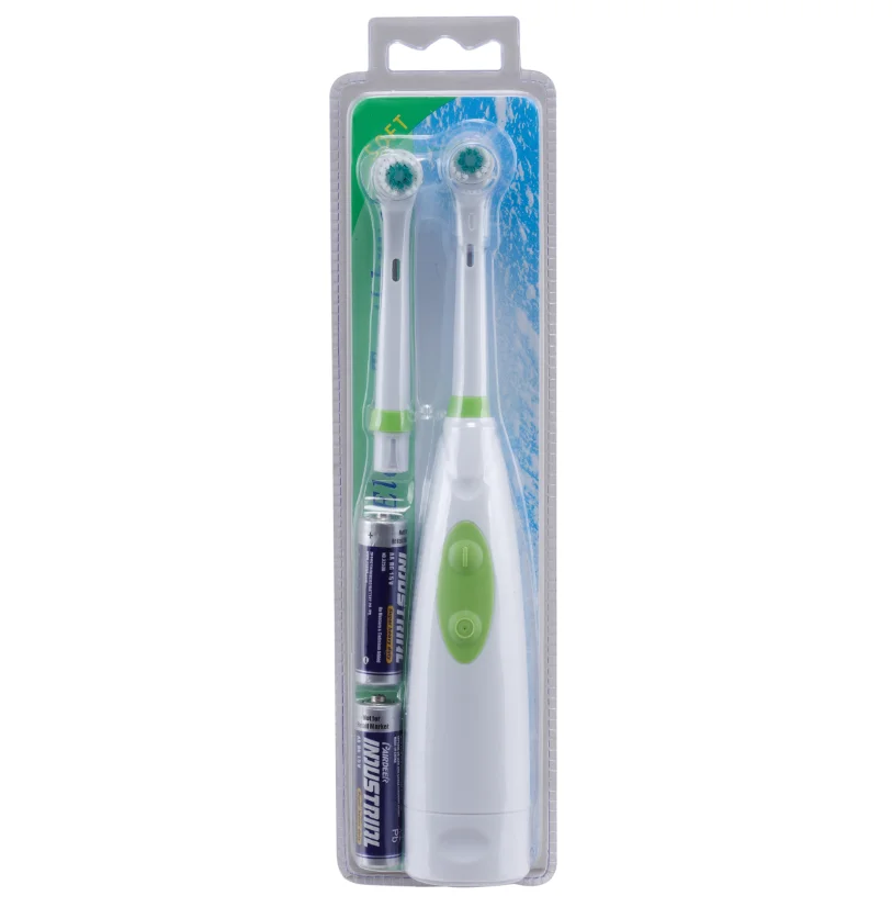 Waterproof IPX4 Rotary Head Adult Oral Whitening Battery Powered Electric Toothbrush
