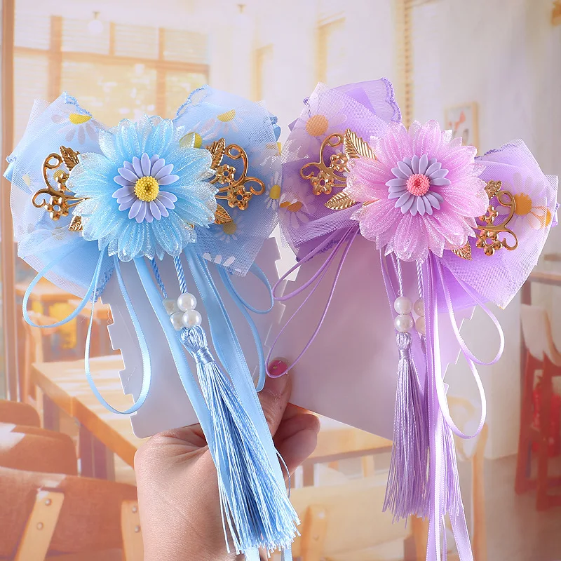 Wholesale Chinese  Traditional Big Bow Ribbon Hairpin flower girl hair accessories for weddings