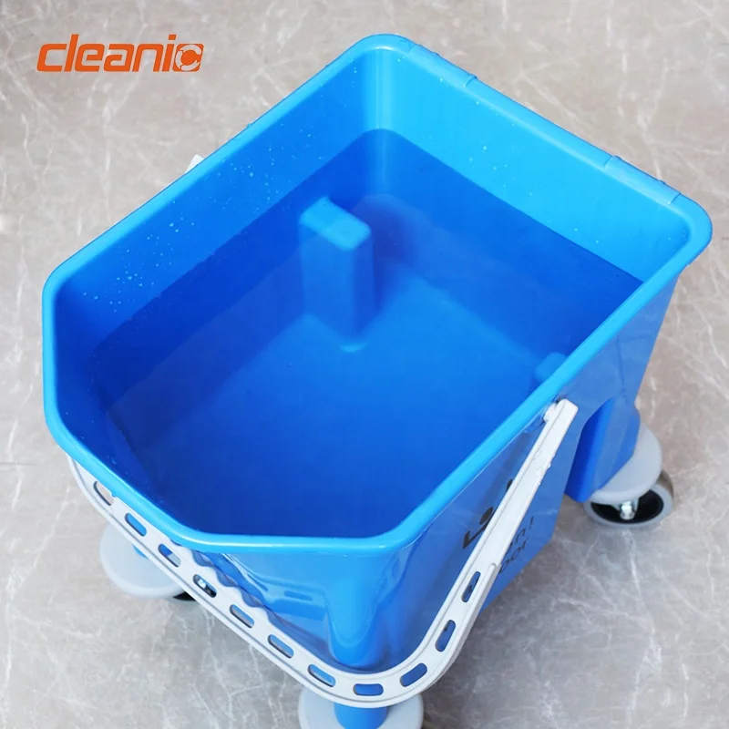 Color coded commercial mopping system red yellow blue green portable compact mop bucket cleaning cart on wheels