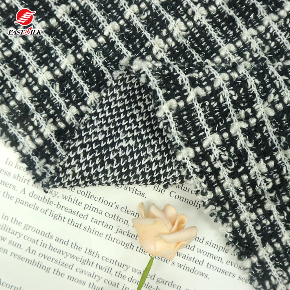 Textiles  Wholesale Materials TC Polyester Acrylic Cotton Metallic Jacquard Knitting Jacket Dress Fabric For Garments