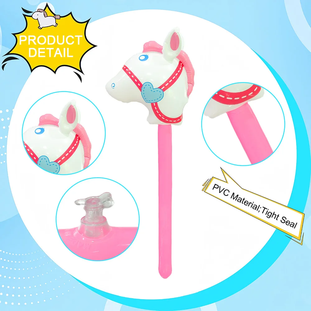 wholesale custom inflatable fighting stick pink red inflatable animal stick 90cm inflatable stick horse