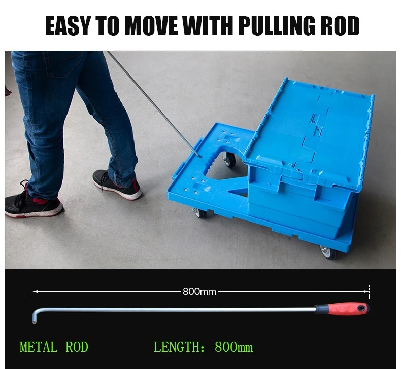 4 Wheel Box Trolley  tools trolley  MFTLONG  crate trolley  Box Truck  tools cart  Crate Cart  dolly-4#  handcart With Metal Rod