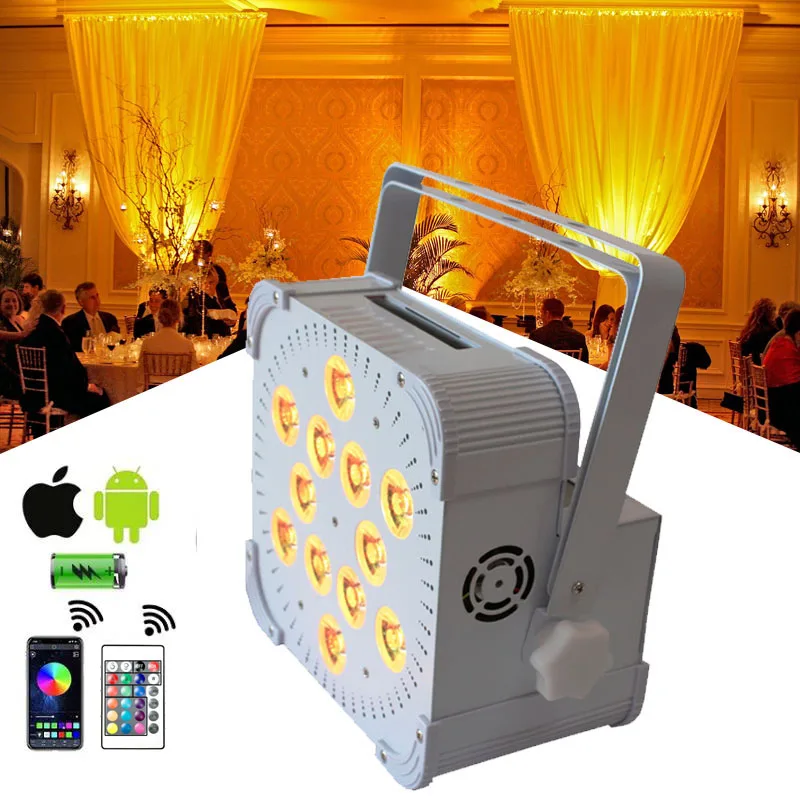 4Pcs X 1 Carton 12X18W Battery Led Par Light Dmx Wireless Remote 6in1 Wedding Party Stage Light Effect