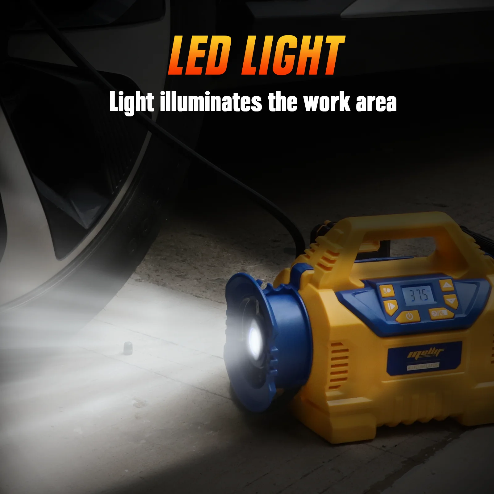 Mellif Cordless Tire Inflator Air Compressor for Dewalt 20V MAX Battery, 160PSI Portable Air Pump with Digital Gauge