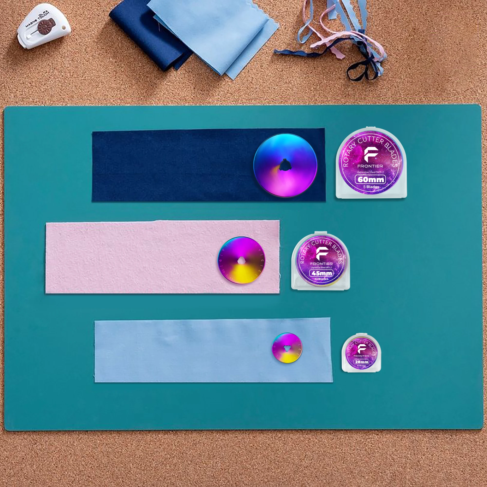 Rainbow Coating Rotary Cutting Blade Steel SKS-7 Circular 28mm/45mm/60mm Rotary Cutter Blade