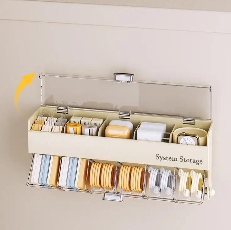 Cell Acrylic Self Adhesive Anti Dust Boxes for Clothes Lingerie Ties Underwear Wall Mount plastic cloth organizer drawer