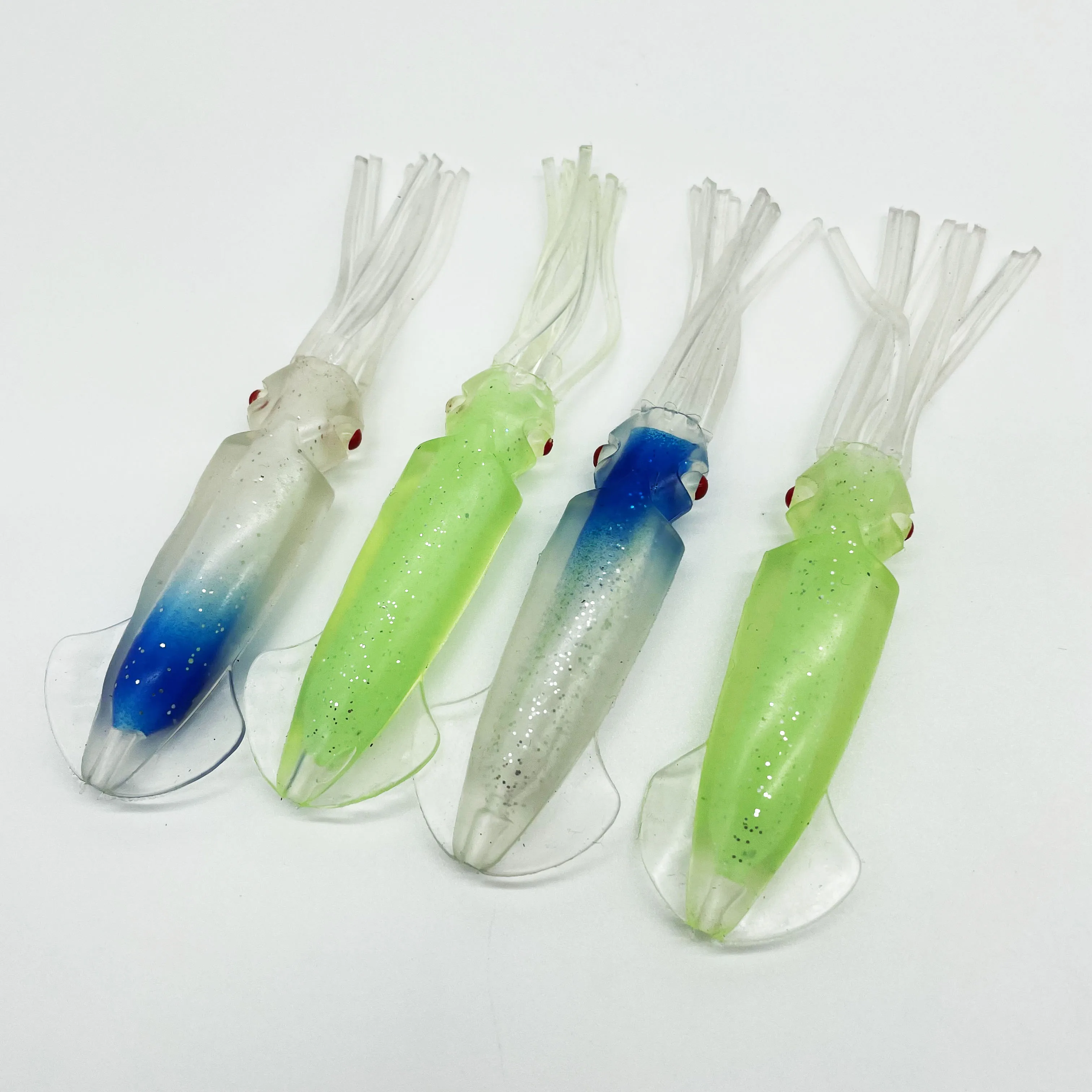 Wholesale Deep Sea Commercial Fishing UV Soft Glowing Squid Lure