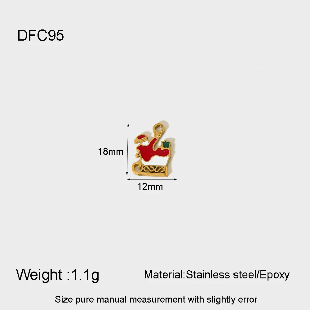 Handmade DIY Jewelry No Fade Stainless Steel Snowman Elk Gloves Charms Enamel Oil Dripping Santa Claus Charms For Christmas