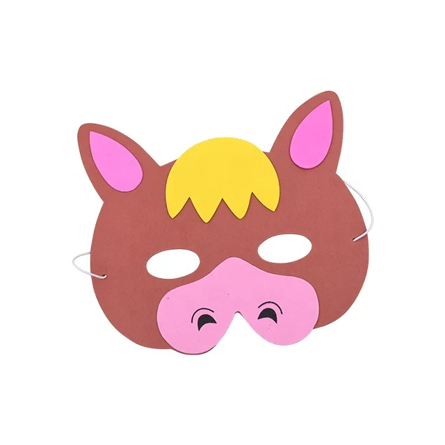 2021 new design promotional cheap soft custom eva halloween animal foam party tiger mask