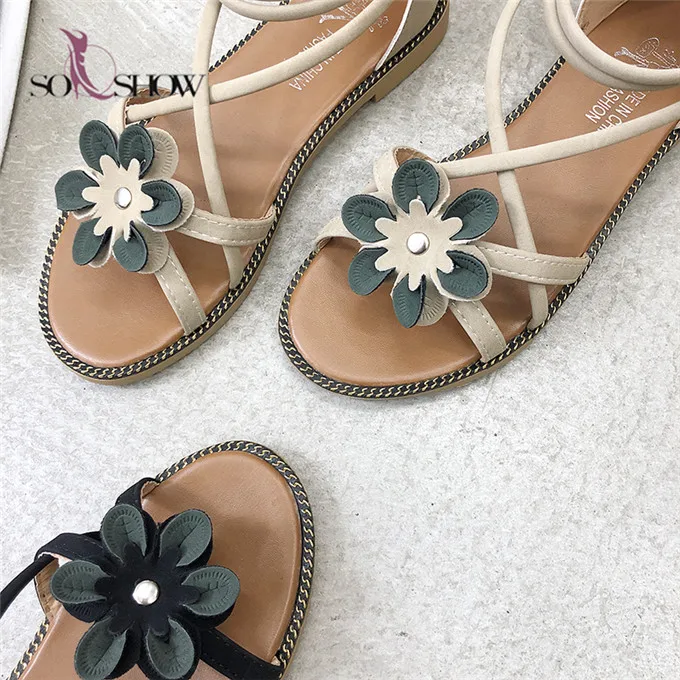 China cheap rubber outsole female shoes ladies flat girls fashion design sandals