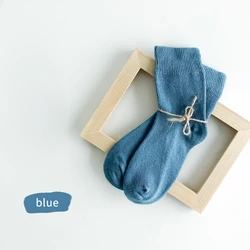 Детские Базовые носки Bonypony разных цветов на возраст 1-12 лет, Детские бесшовные цветные носки из чесаного хлопка, Чжэцзян