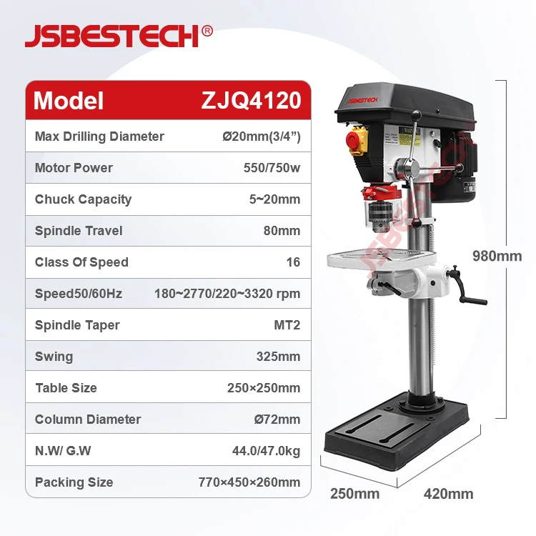 JSBESTECH Company ZJQ4120 Bench Drill Press Machine